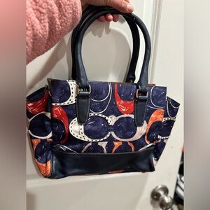 Stylish Navy and Red Women's Handbag